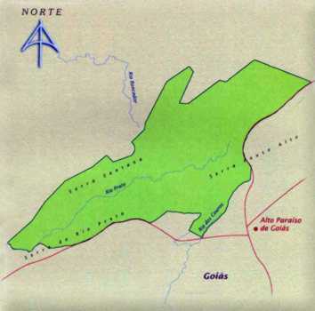 Mapa do Parque Nacional da Chapada dos Veadeiros