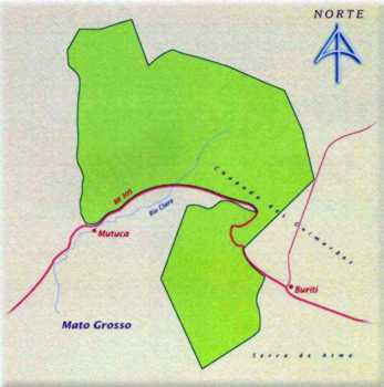 Mapa do Parque Nacional da Chapada dos Guimarães